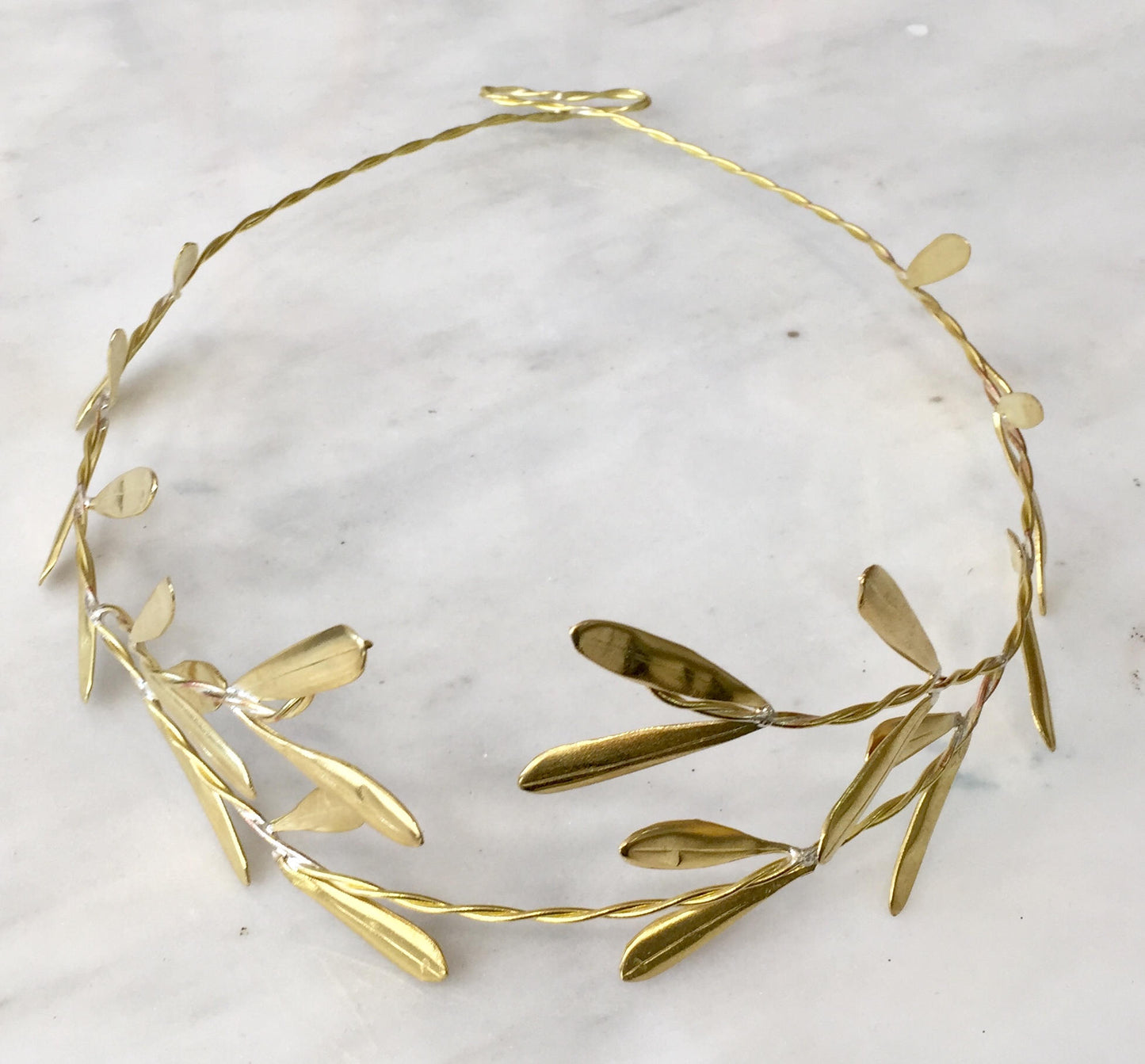 Wedding crown,unique,bridal headband,bronze,Olive Leafs theme,raw bronze