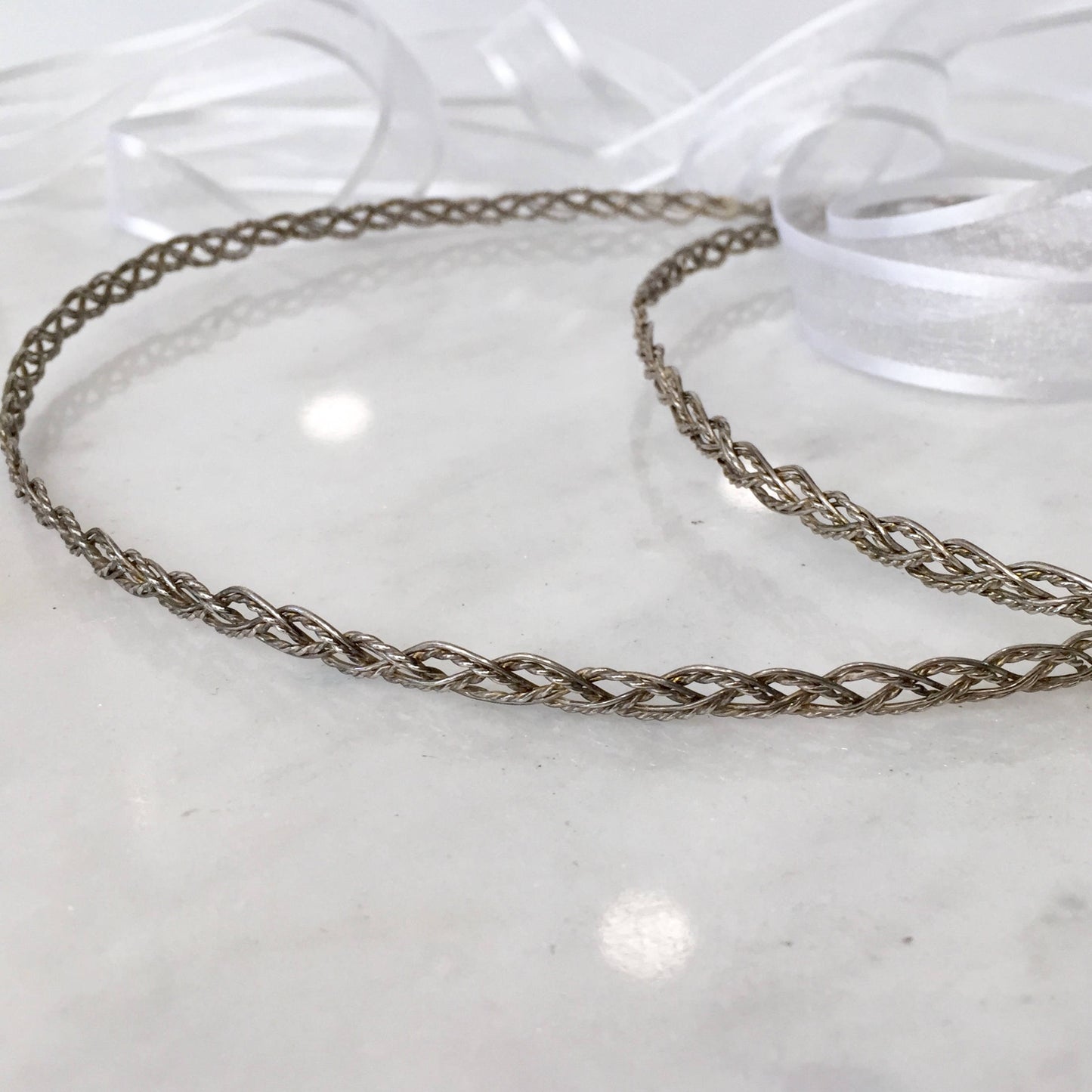 Unique Vintage Silver Wedding circlets,wedding headpieces,set of two,silver crowns
