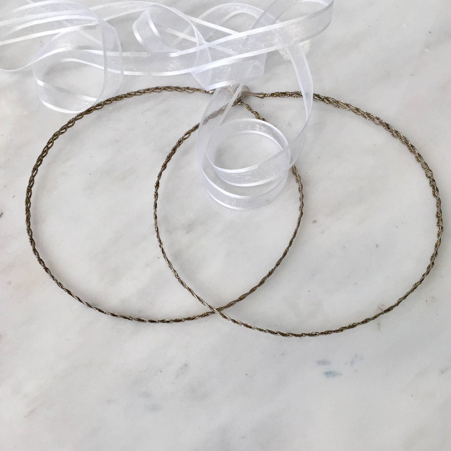 Unique Vintage Silver Wedding circlets,wedding headpieces,set of two,silver crowns