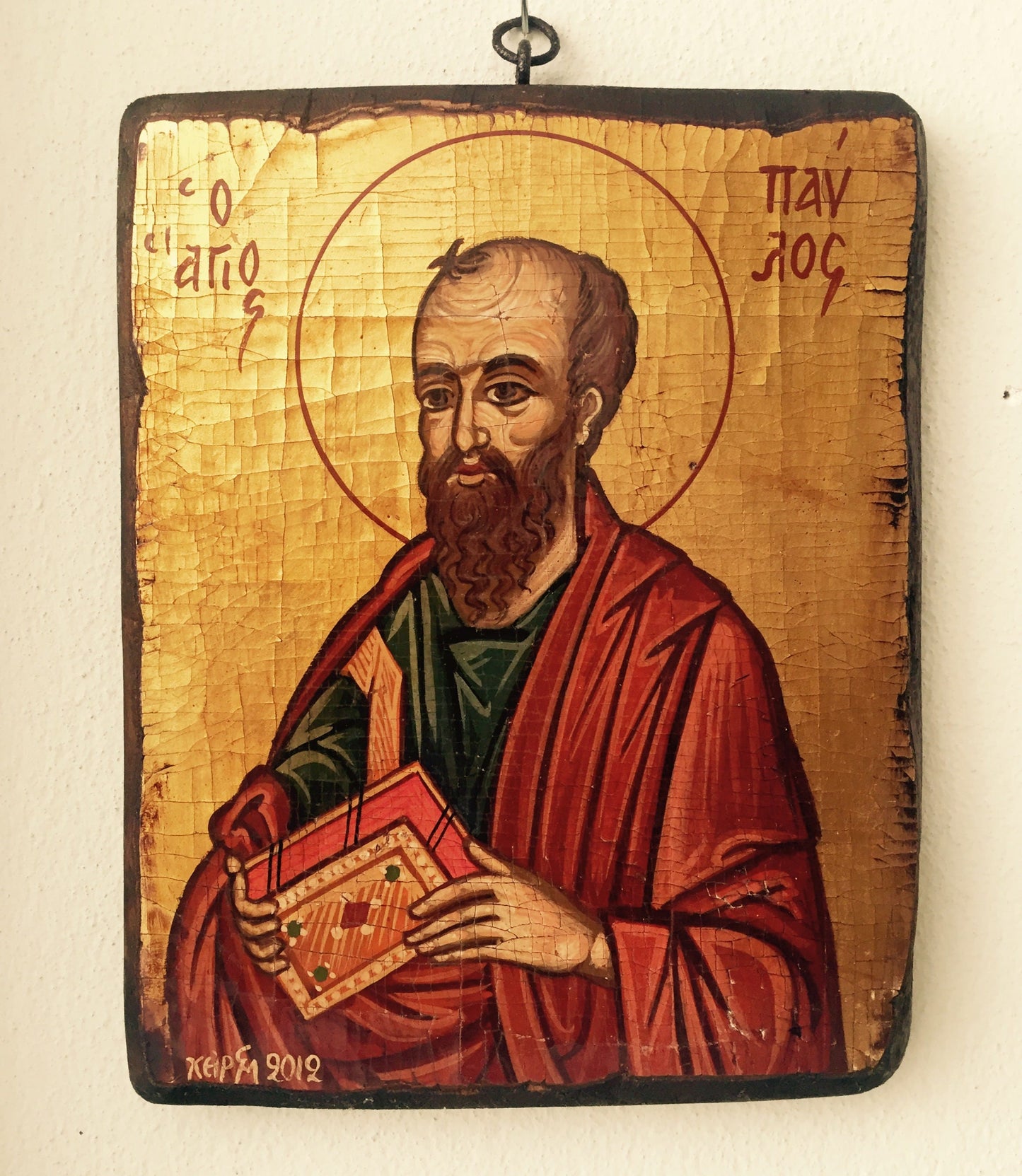 Byzantine icon of St Paul,eggtempera on canvas,religious iconography,orthodox catholic christian art,religious byzantine icon,greek icon