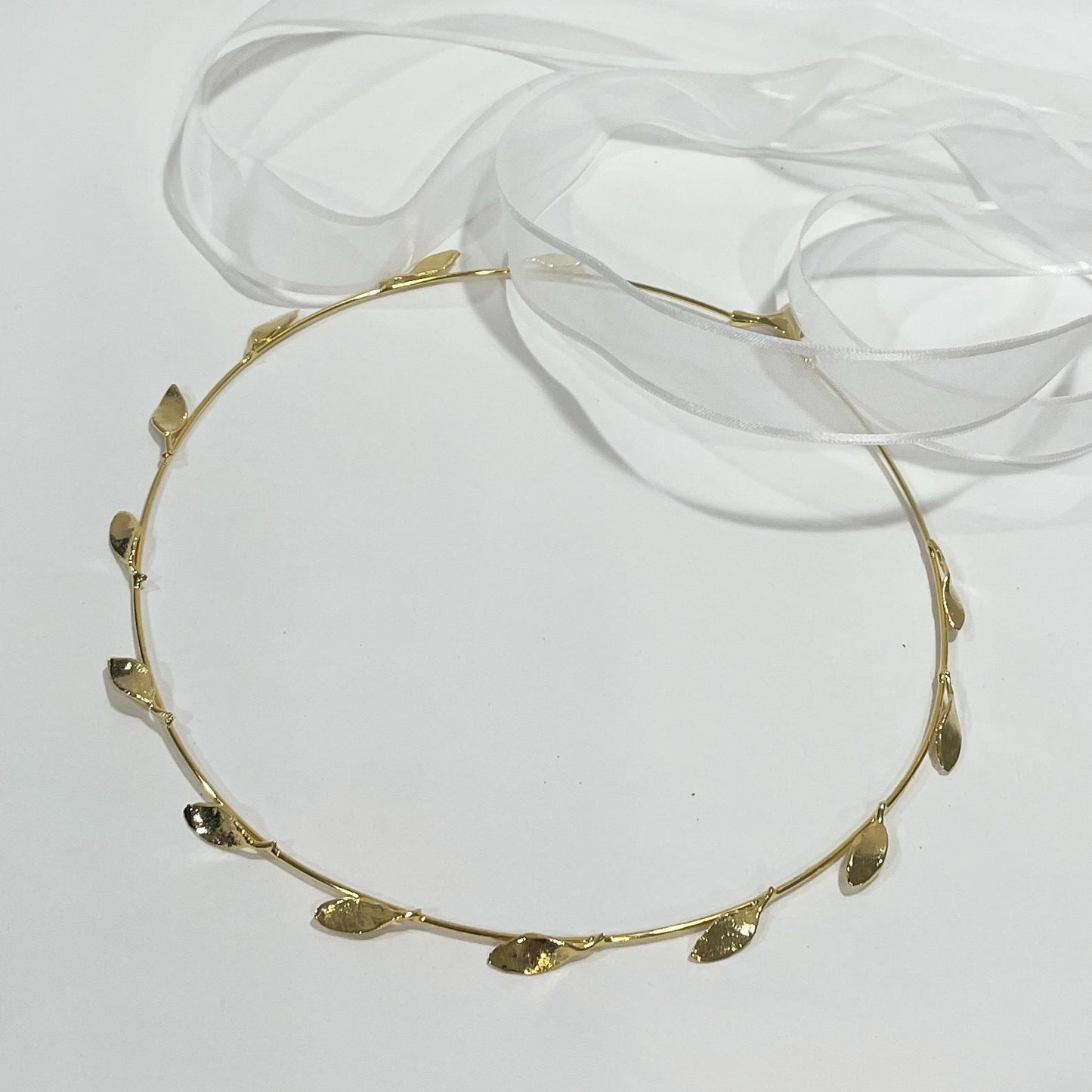 Grecian headband,greek goddess,grecian crown, gold plated bronze, greek stefana,wedding crown,laurel wreath hair, handmade to order,set of 2