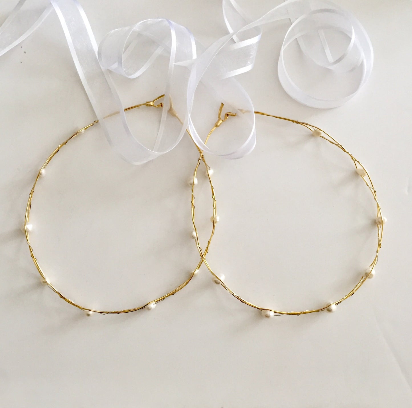 Wedding Crowns, fresh water pearls, raw bronze wires, set of two, bridal circlets, made to order, stefana,summer wedding