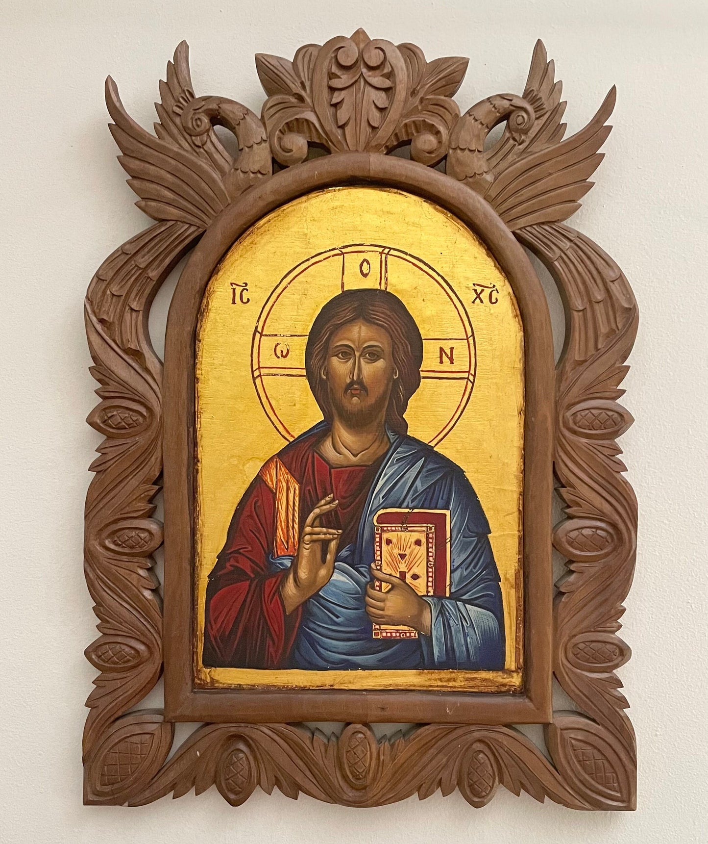 Jesus Christ Byzantine icon Greek icon hand painted icon religious icon,original icon vintage Byzantine icon religious art