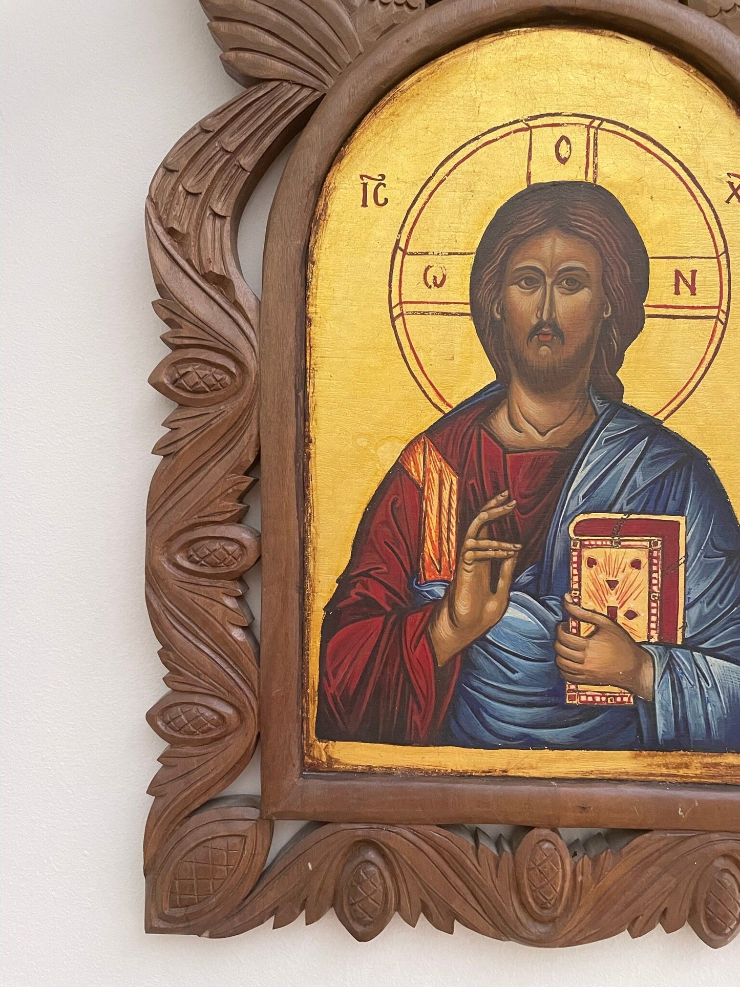 Jesus Christ Byzantine icon Greek icon hand painted icon religious icon,original icon vintage Byzantine icon religious art