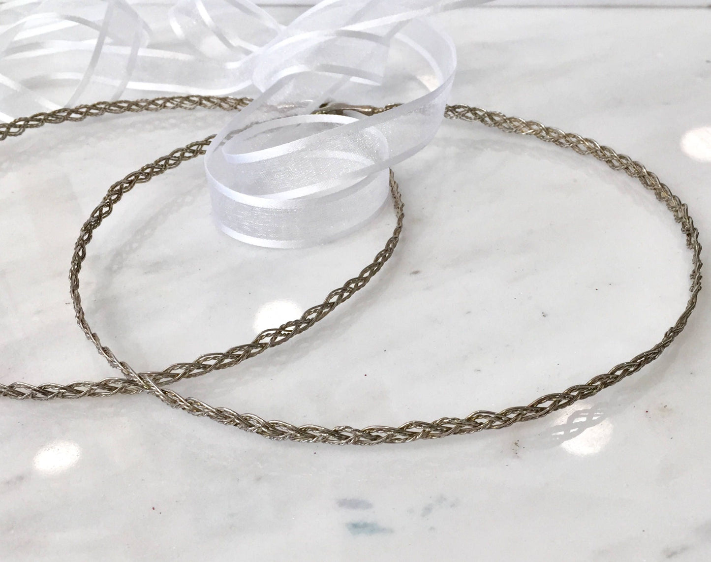 Unique Vintage Silver Wedding circlets,wedding headpieces,set of two,silver crowns