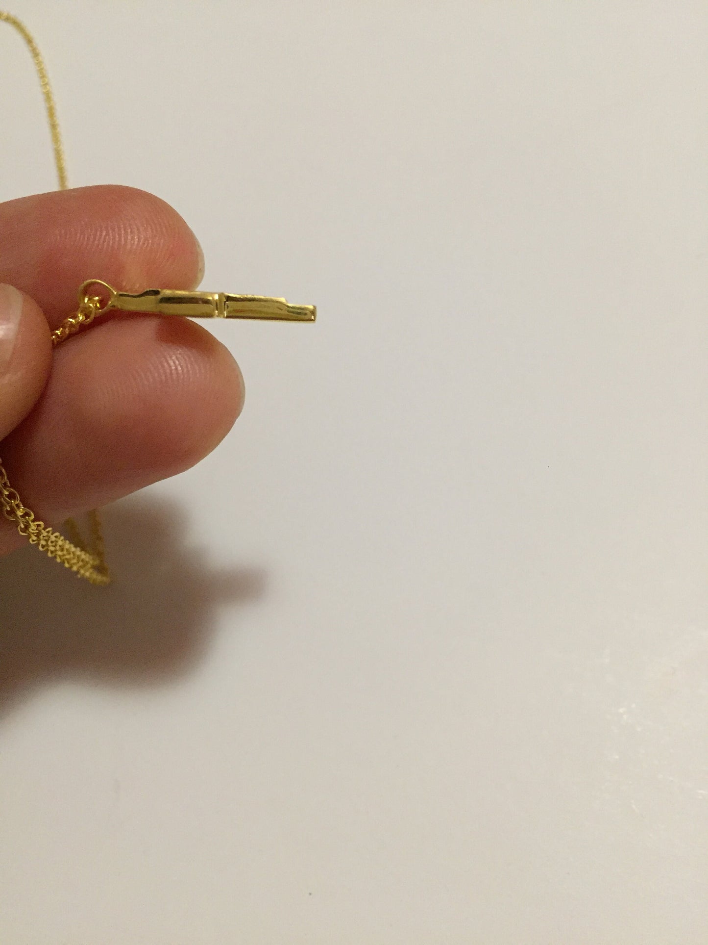Handmade gold cross, 14 karats, signed at the back side, with gold 14 karat chain, made to order