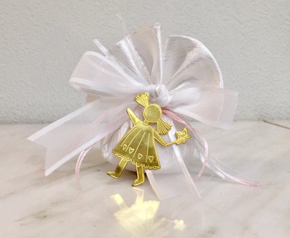 Bombonieres, baptism bombonieres, baby girl baptism favor, 15 baptism favors, bronze baby girl shower favors
