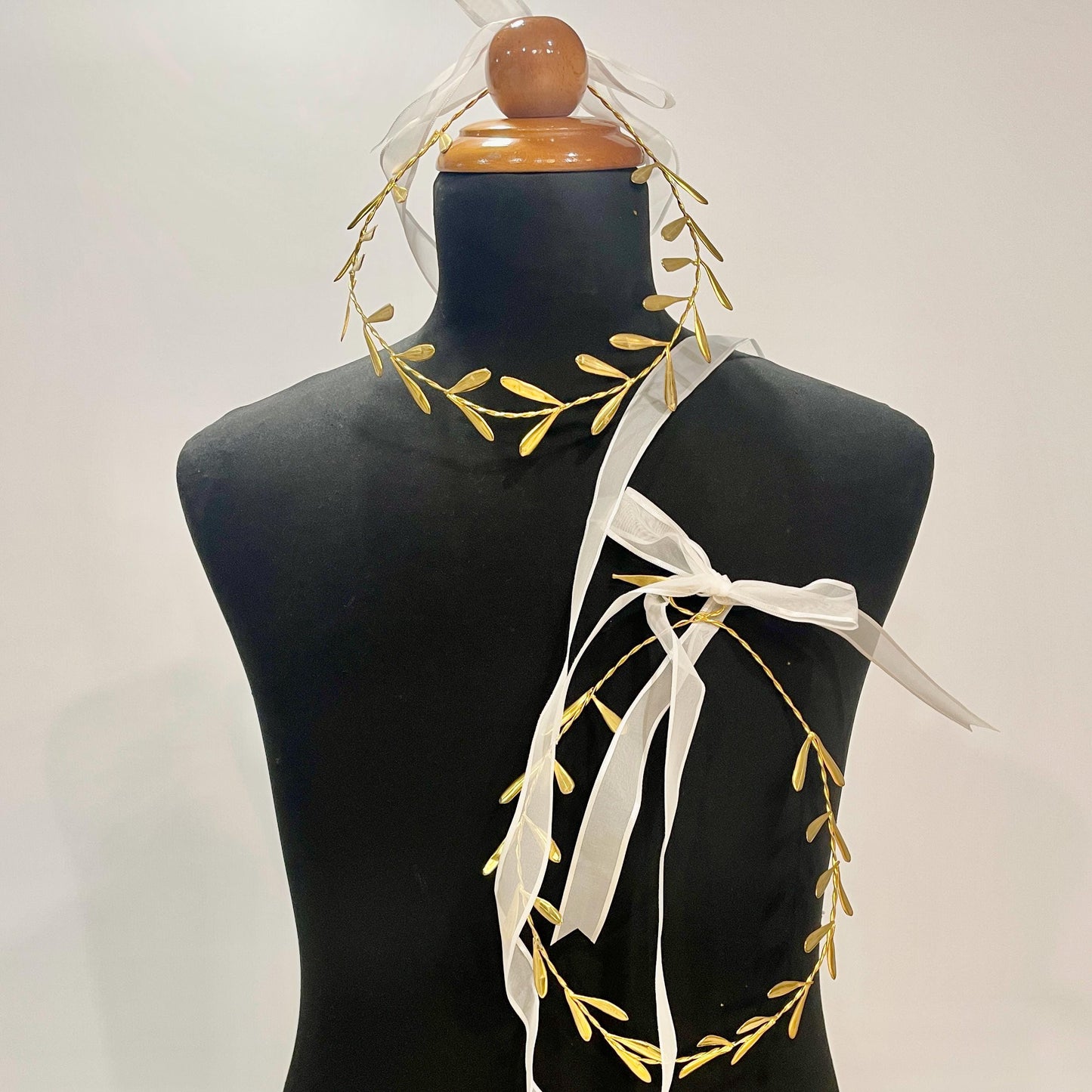 Stefana,Greek style wedding wreaths,bridal wreaths,Gold Plated wedding headbands,Set of 2,Greek Goddess wedding headband,bridal, olive leaf