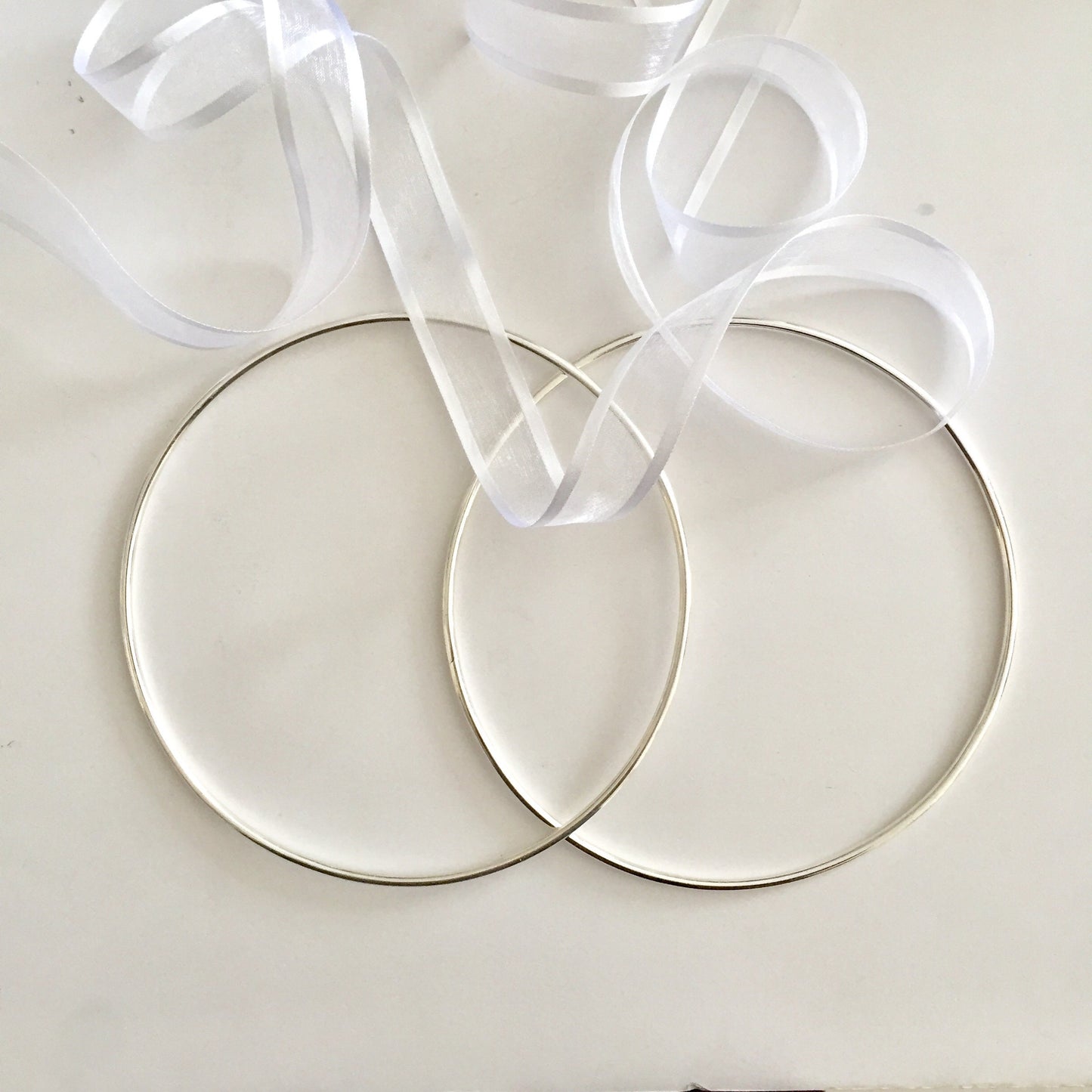 Wedding circlets,solid bronze silver plated wedding circlets,minimal wedding,round bronze wire silver plated,Greek wedding,stefana,set of 2