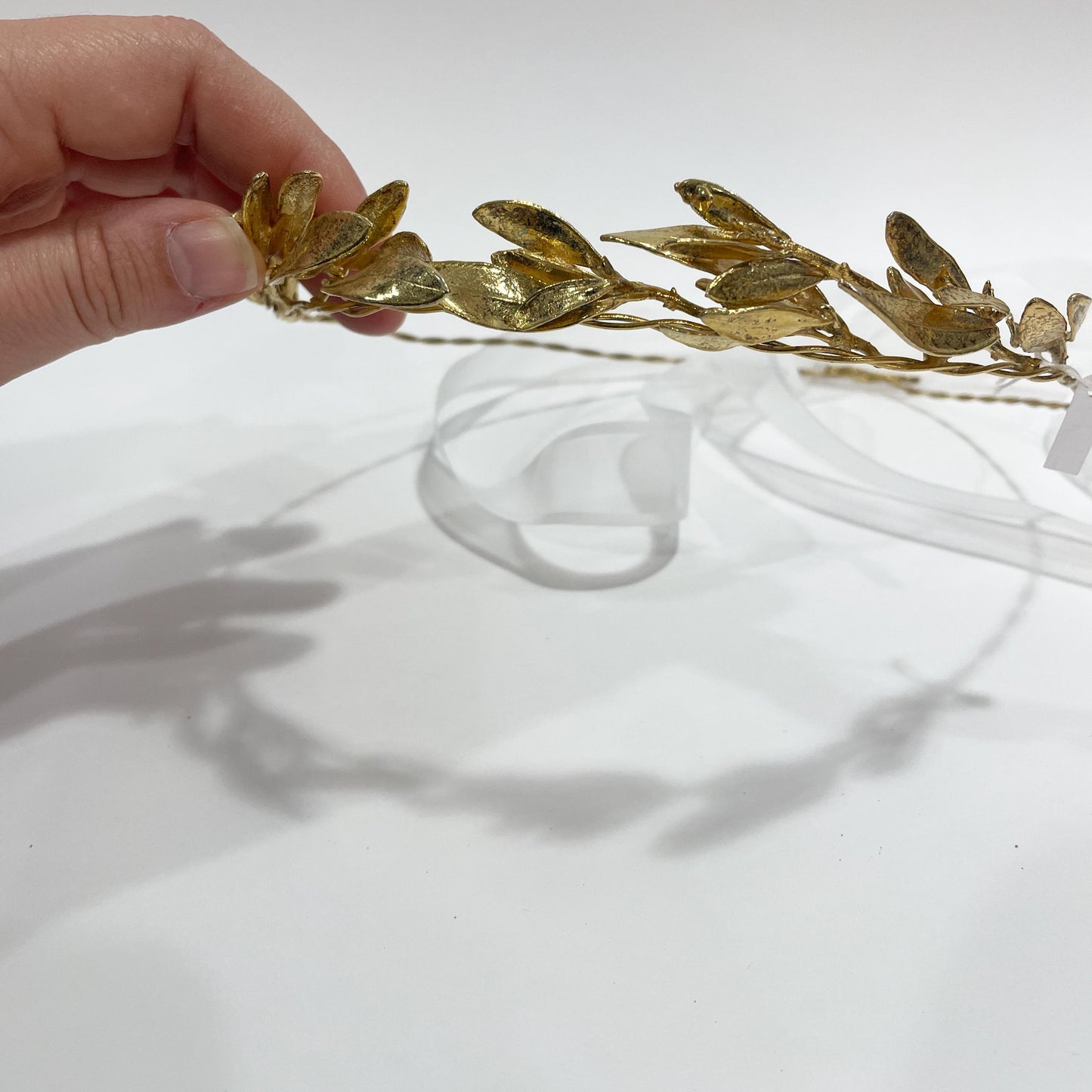 Olive twigs hairband, raw bronze, outdoor wedding, handmade to order