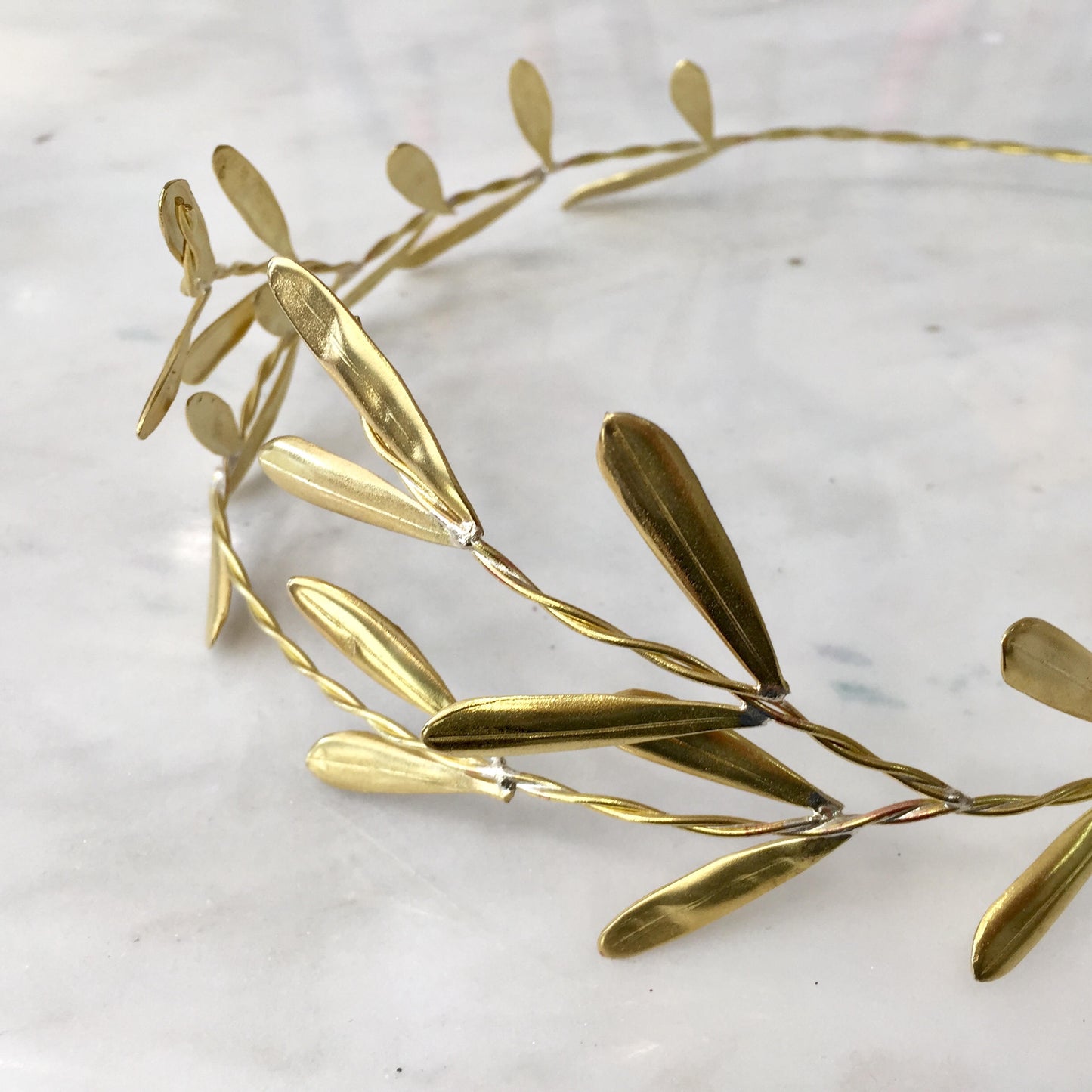 Wedding crown,unique,bridal headband,bronze,Olive Leafs theme,raw bronze