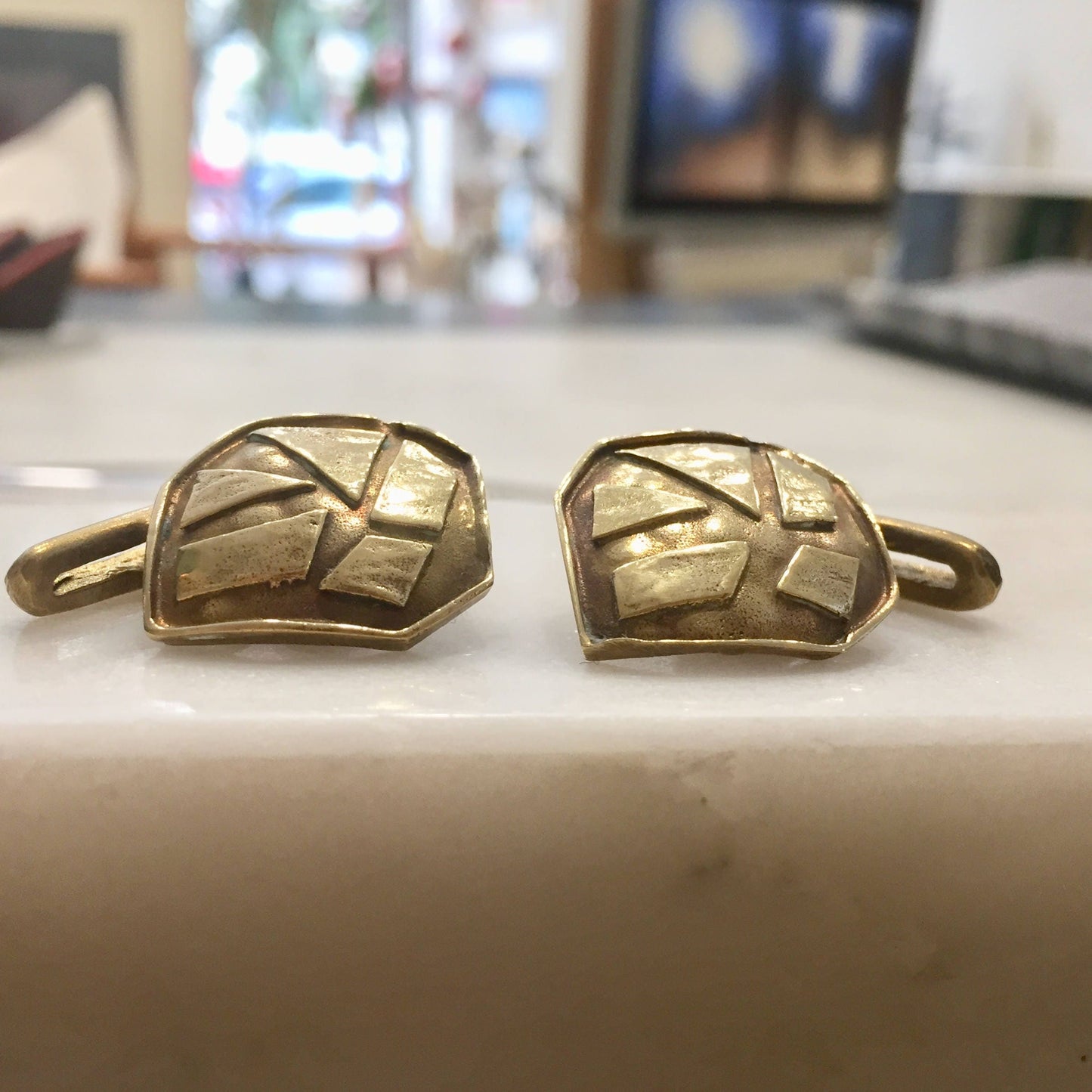 Cufflinks, brass cufflinks,Greek geometrical cuff links,men jewelry,brass jewelry,groomsmen gift,gift for men,gift for him
