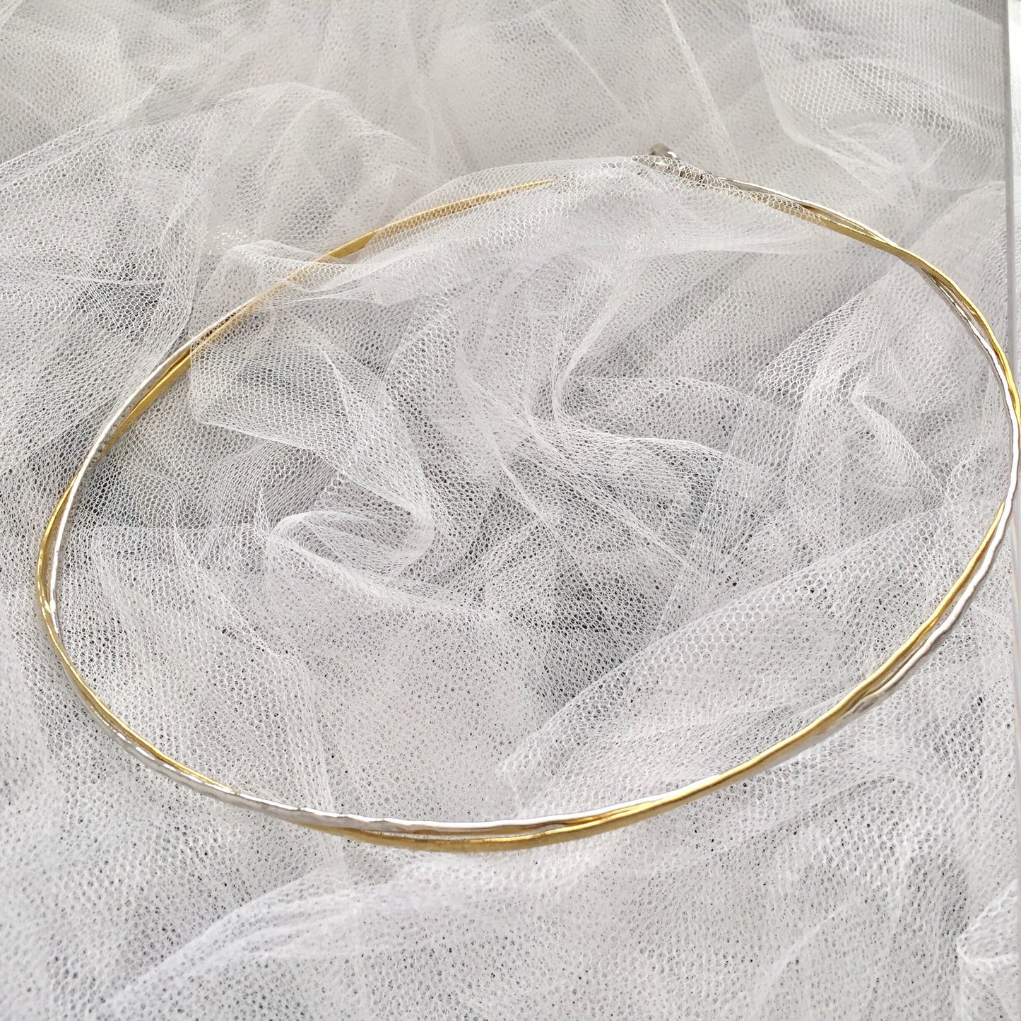 Wedding Stefana,silver and gold plated silver, set of two, made to order