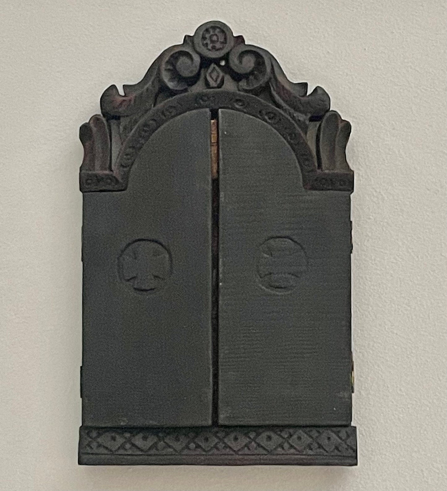 Virgin and Child, two angels on the two windows, Byzantine icon with woodcarved frame