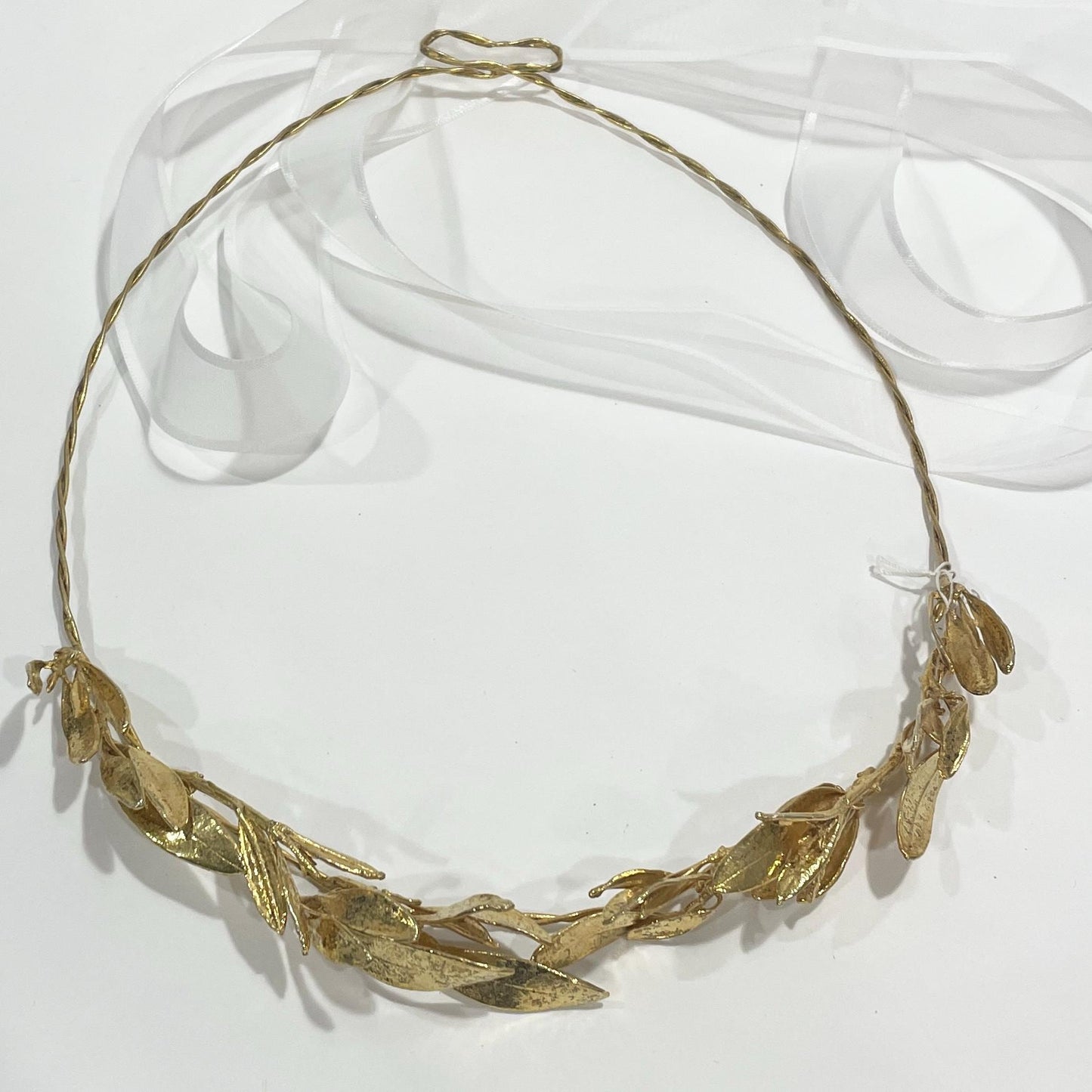 Olive twigs hairband, raw bronze, outdoor wedding, handmade to order
