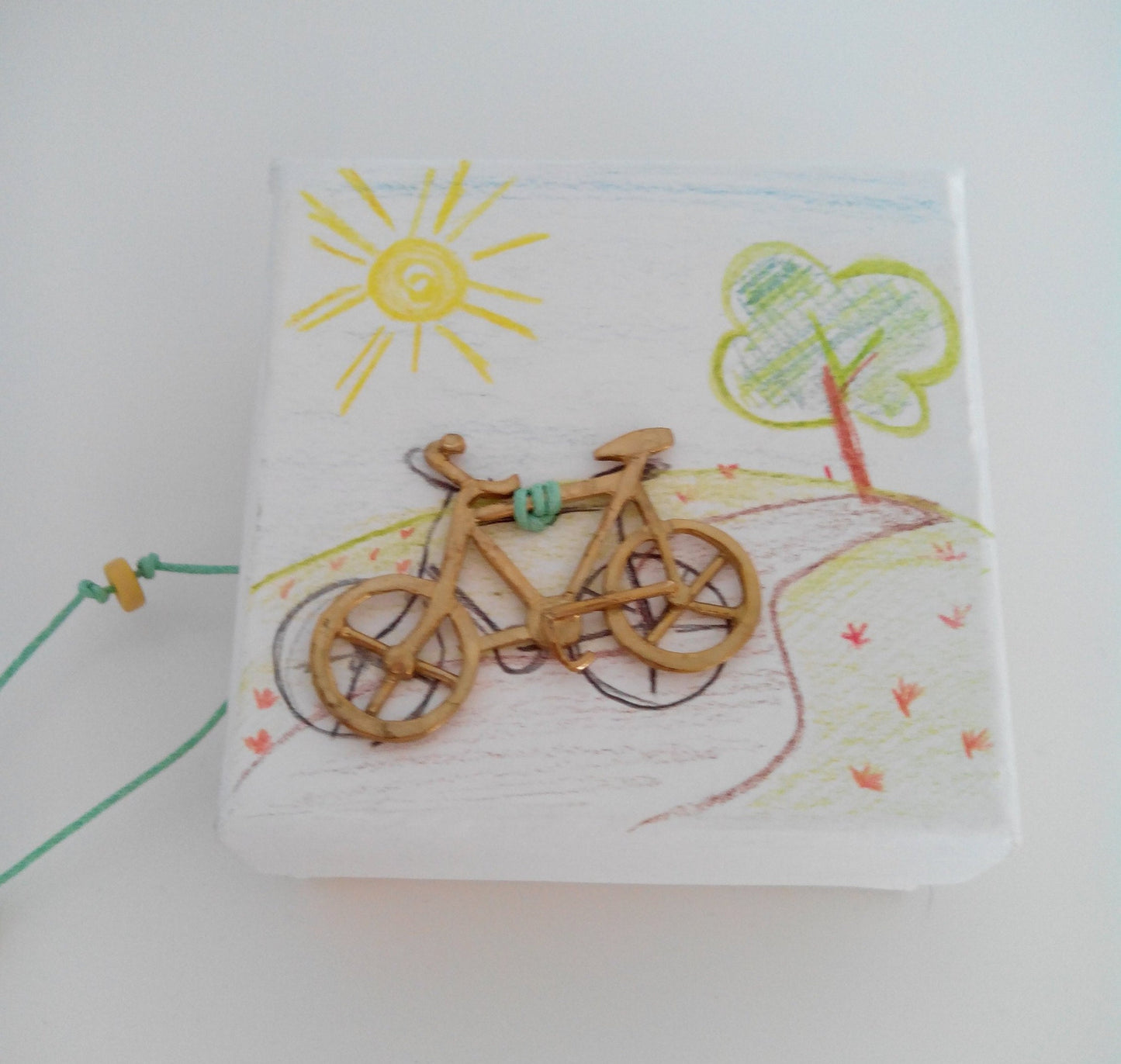 bomboniere, handmade baptism favors, handmade, each favor is handpainted, raw bronze bike on lid, made to order, 20 baptism favors