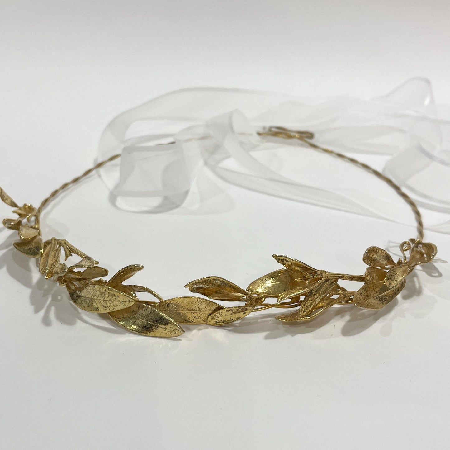 Olive twigs hairband, raw bronze, outdoor wedding, handmade to order