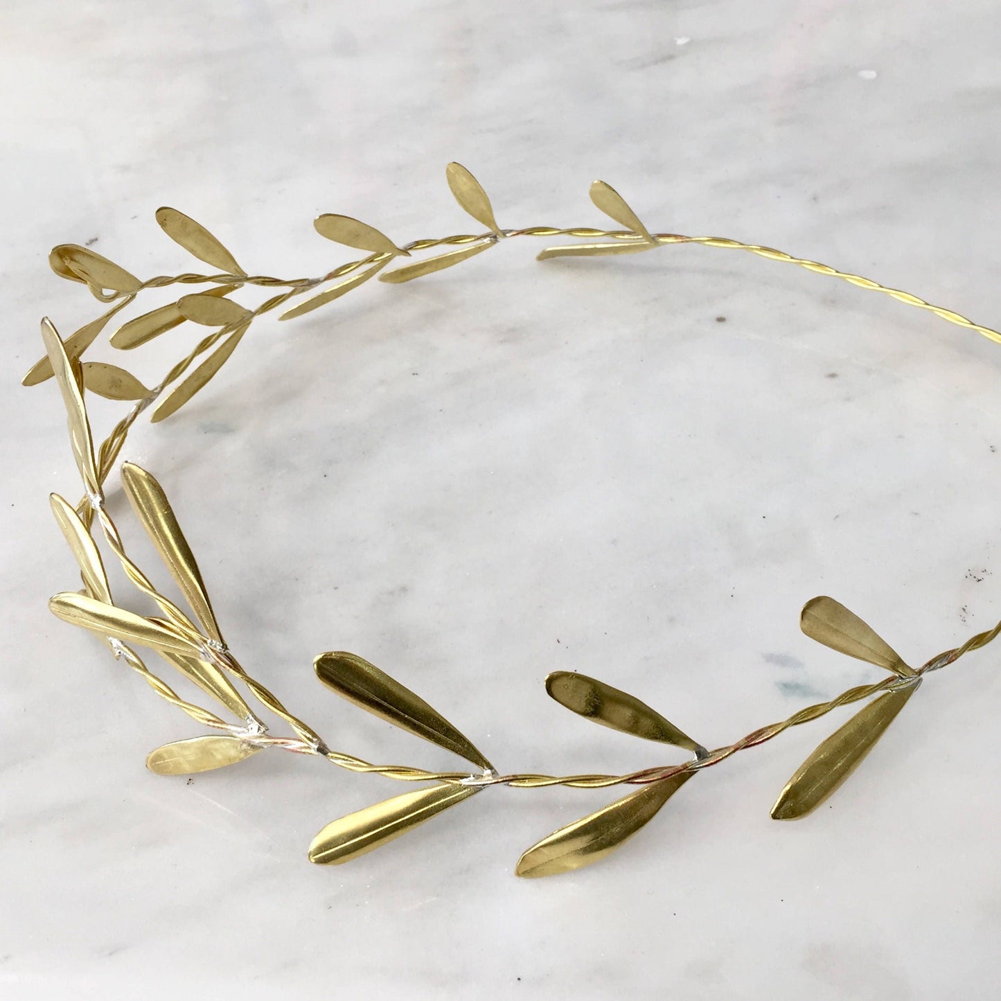 Wedding crown,unique,bridal headband,bronze,Olive Leafs theme,raw bronze