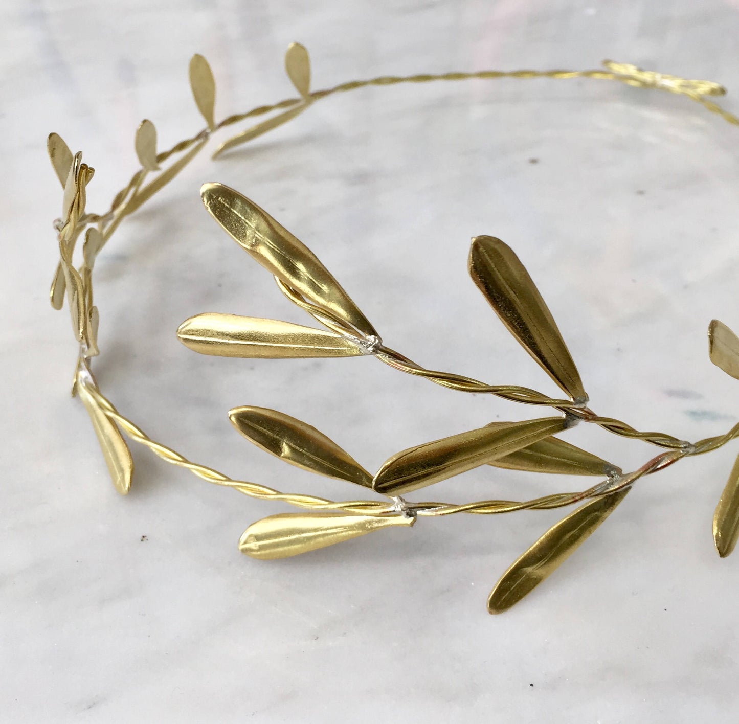Wedding crown,unique,bridal headband,bronze,Olive Leafs theme,raw bronze