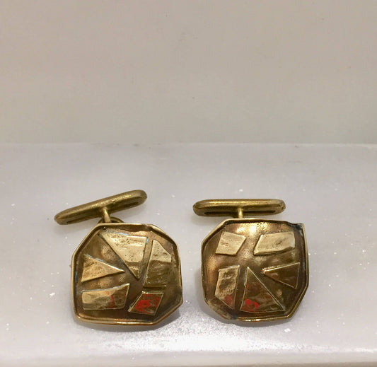 Cufflinks, brass cufflinks,Greek geometrical cuff links,men jewelry,brass jewelry,groomsmen gift,gift for men,gift for him
