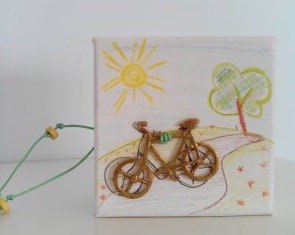 bomboniere, handmade baptism favors, handmade, each favor is handpainted, raw bronze bike on lid, made to order, 20 baptism favors
