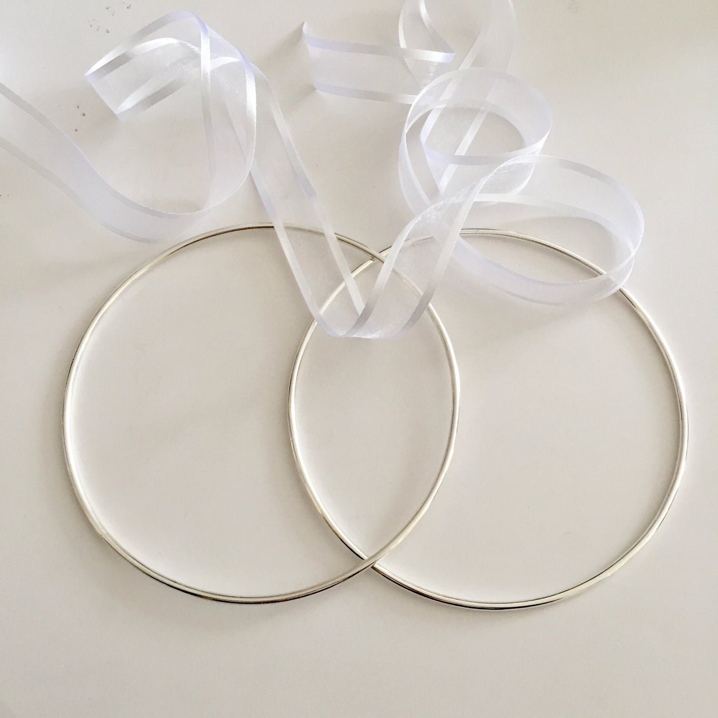 Wedding circlets,solid bronze silver plated wedding circlets,minimal wedding,round bronze wire silver plated,Greek wedding,stefana,set of 2