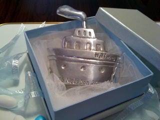 orthodox baptism bombonieres,baptism favors,wedding favors,koufeta,christening favors,handmade boat in aluminum,Greek bomboniera, 10 items