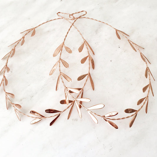 STEFANA, Greek Wedding Headbands, Orthodox wedding, Copper, Greek Crowns, Grecian Style, Headpieces  copper plated (set of 2)