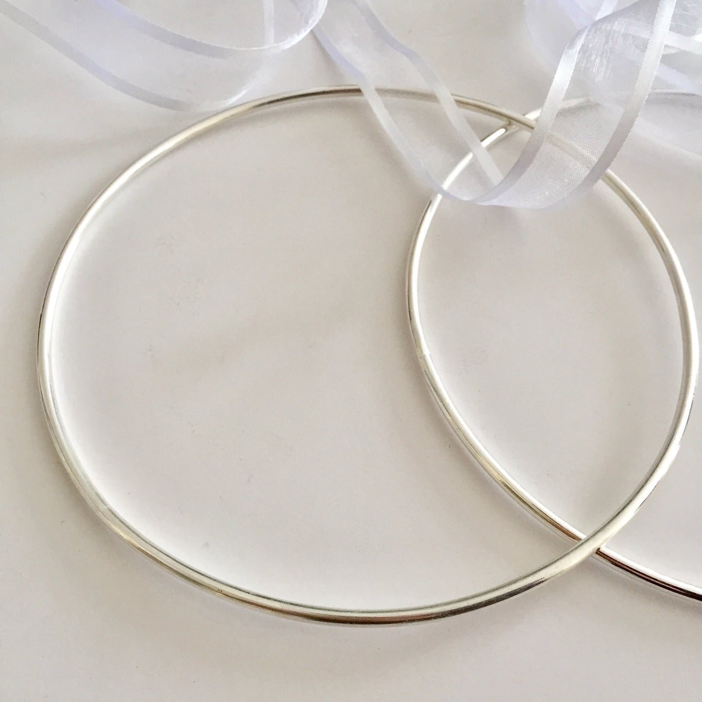 Wedding circlets,solid bronze silver plated wedding circlets,minimal wedding,round bronze wire silver plated,Greek wedding,stefana,set of 2