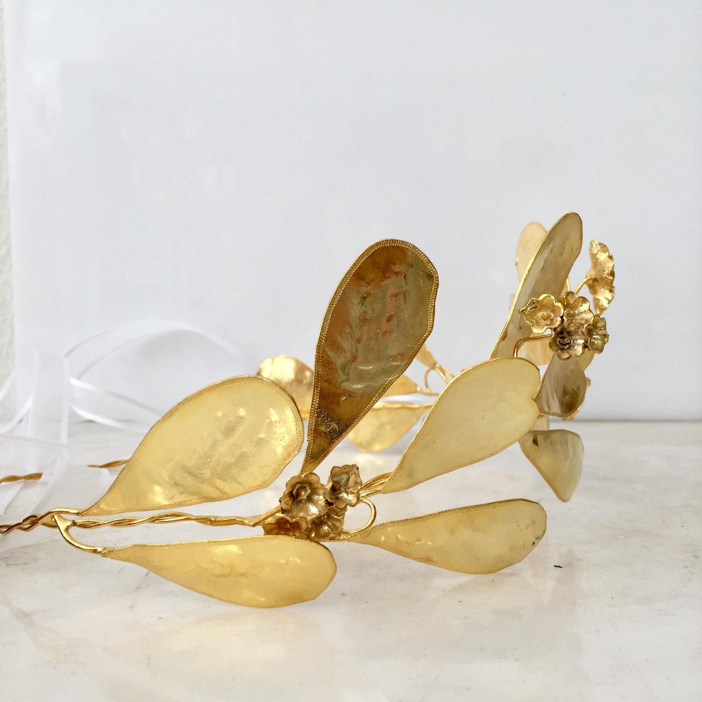 Gold Hair vine,gold leaf headband,gold boho hair halo,golden flower crown,boho bridal halo,gold crown, handmade made to order