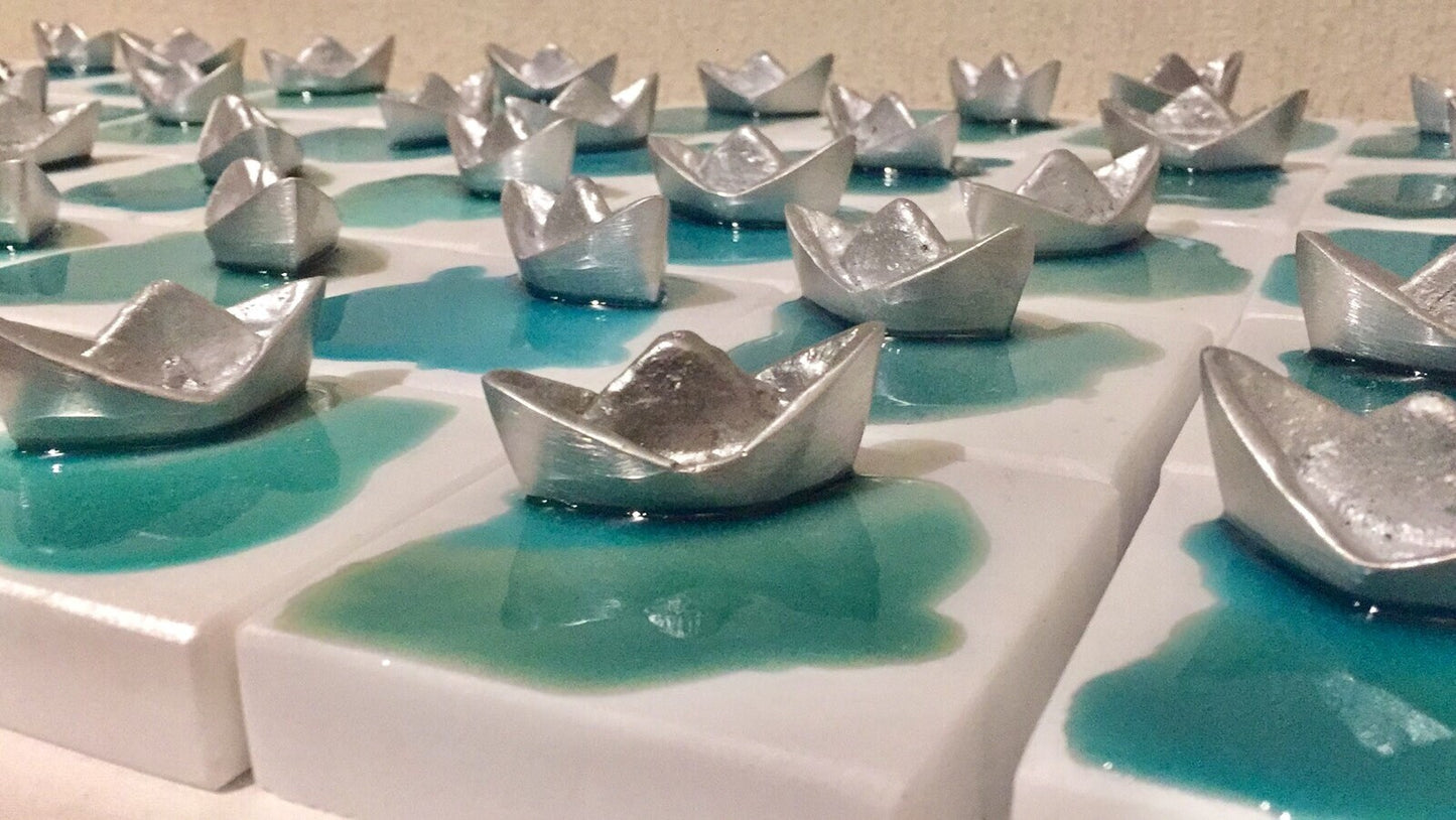 Boat favors ,10 Handmade Wedding Favors,bombonieres,nautical favors,boat,white marble,quality wedding favors, wedding give away gifts