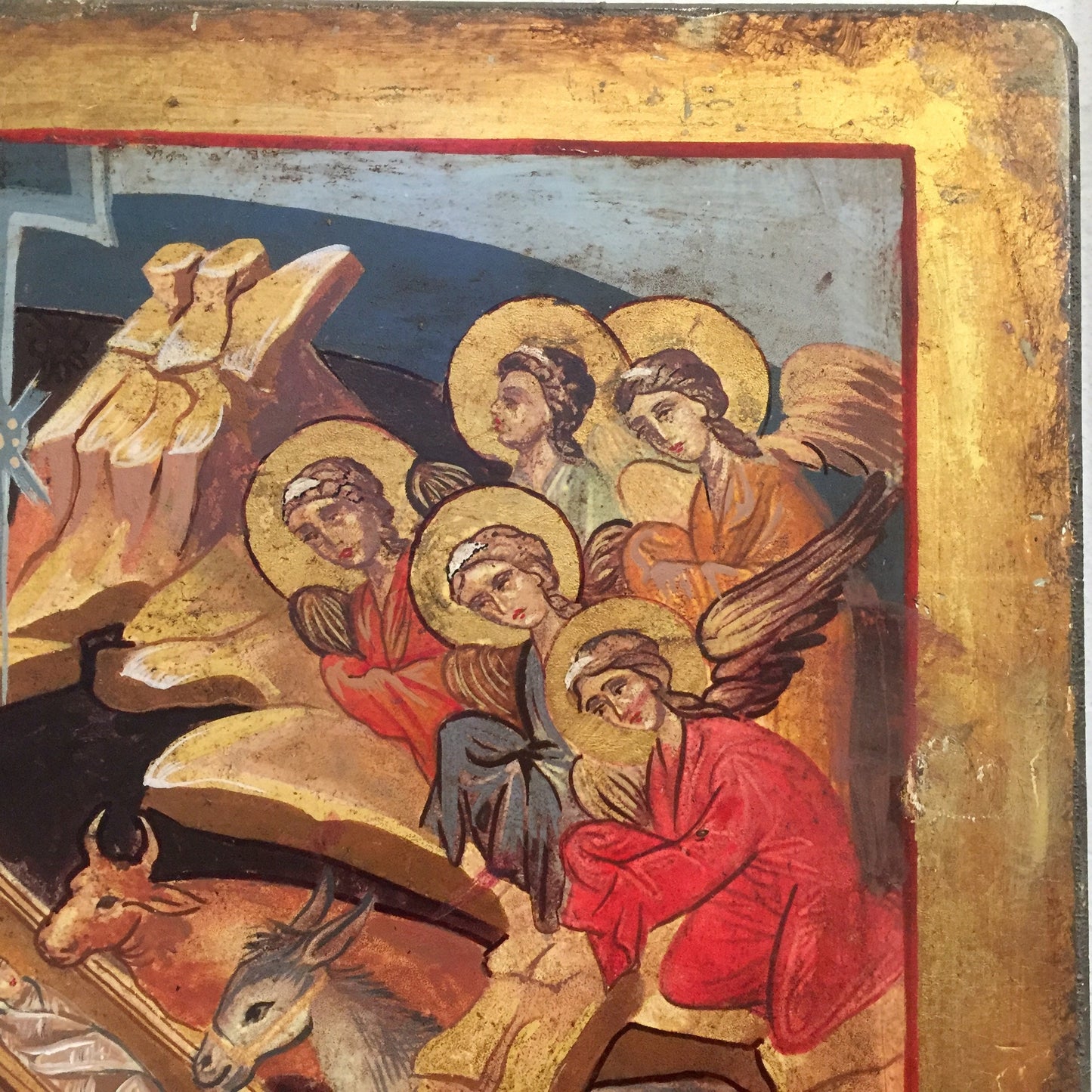 Religious icons,byzantine icons,orthodox,nativity icon,greek handpainted icon,vintage religious icon, the birth of Jesus,the birth of Christ