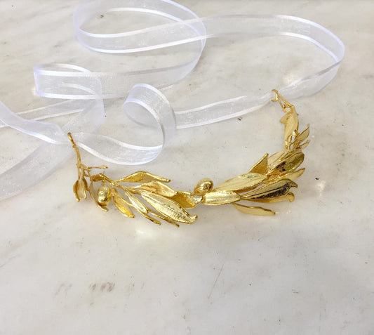 Gold hair vine,wedding hair vine,bridal accesory,gold hair accessory,gold headband wedding,Olive tiara