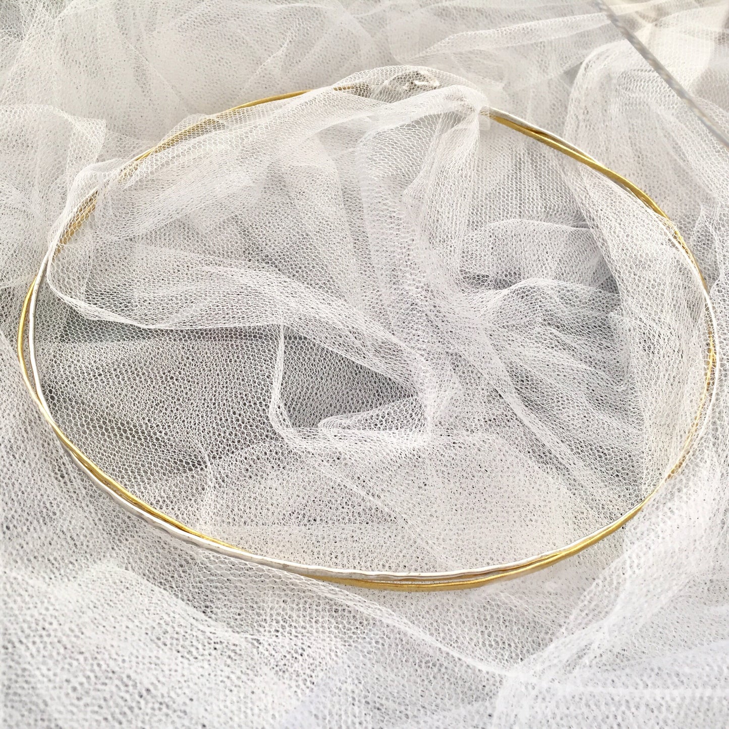 Wedding Stefana,silver and gold plated silver, set of two, made to order