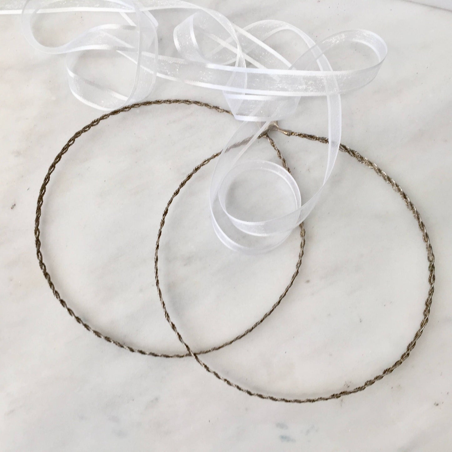 Unique Vintage Silver Wedding circlets,wedding headpieces,set of two,silver crowns