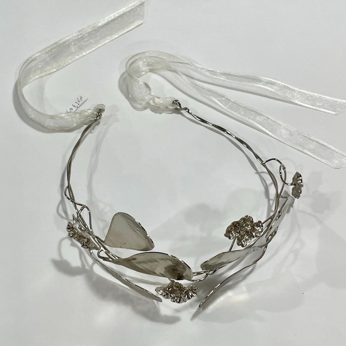 Wedding headband, silver plated, woodland leaves, summer wedding, spring wedding
