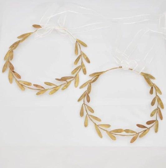 Stefana Greek Crowns Ancient Greek Style Wedding headpieces Raw Bronze Olive Leafs Orthodox Wedding Stefana