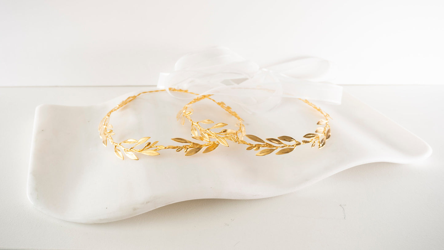 Golden bridal headpieces, Raw Bronze branches, Gold wedding crowns, Bridal head piece, twig headdress, Golden woodland crowns.Set of 2