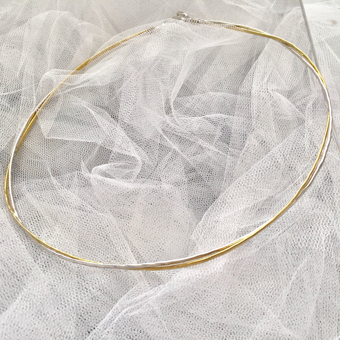 Wedding Stefana,silver and gold plated silver, set of two, made to order