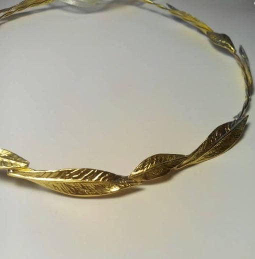 GOLD WEDDING CROWNS Woodland Queen Wedding Headpiece Leaves,Wedding Hair,Metal Wedding Hair Accessory,Gold Bridal Tiara, Raw Brass, Set of 2